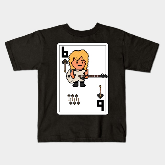 Pixelrockstars Six of Spades Playing Card Kids T-Shirt by gkillerb